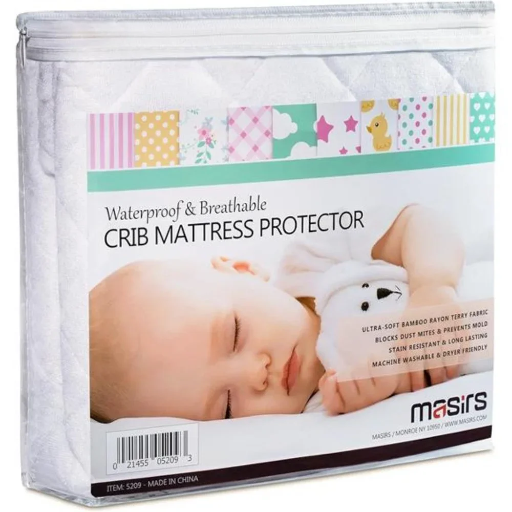 Crib Mattress Protector Cover - Comfortable, Breathable and Waterproof Bamboo